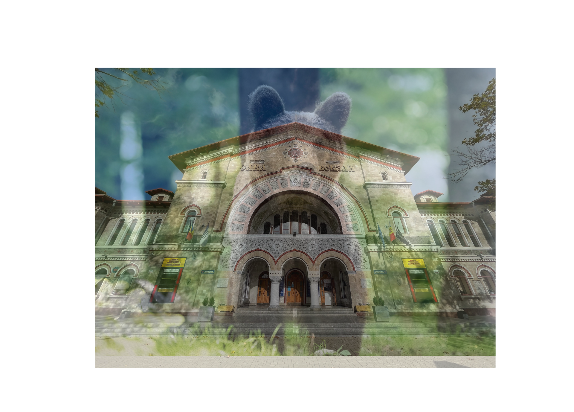 Russian Bear and Central Station of Chisinau